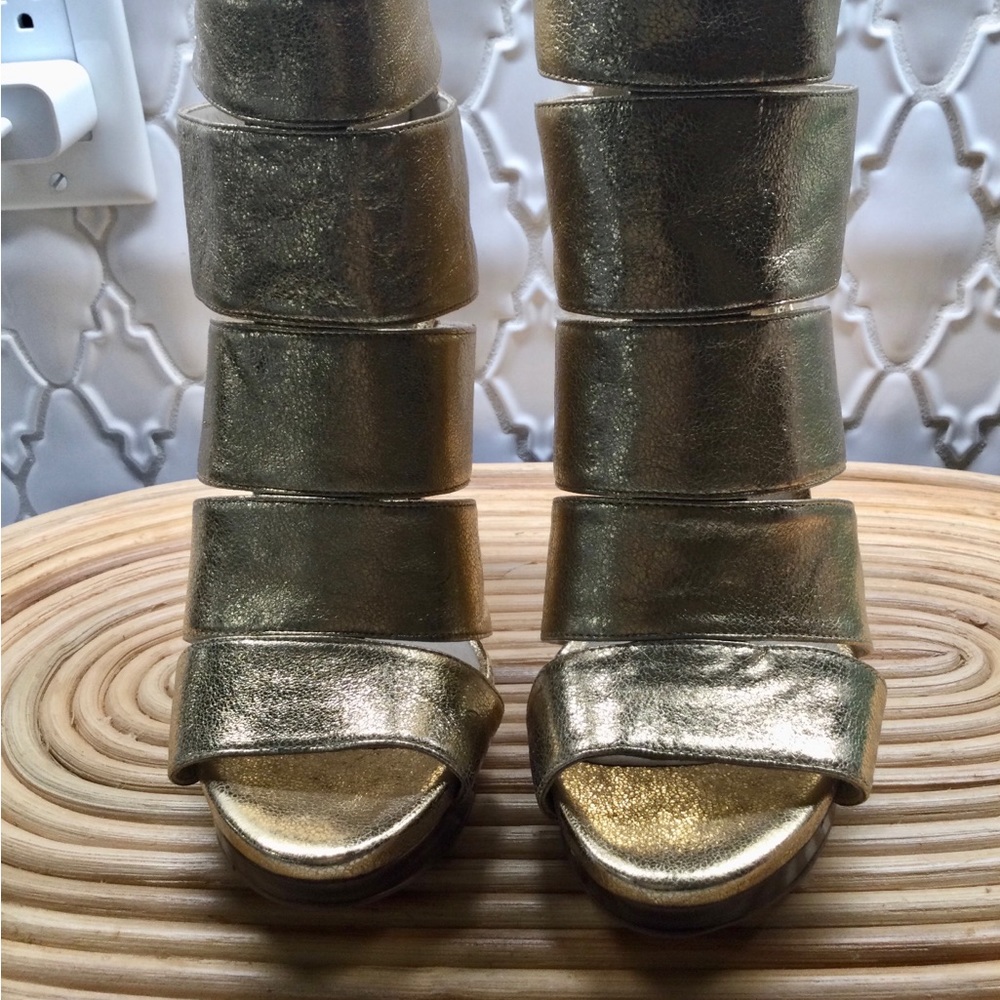 Michael Kors Gold Booties Sz 8 - Picture 2 of 5